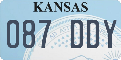KS license plate 087DDY