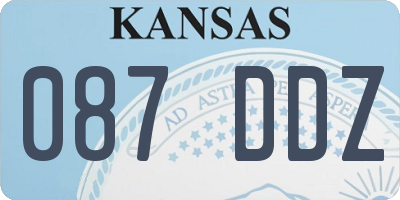 KS license plate 087DDZ