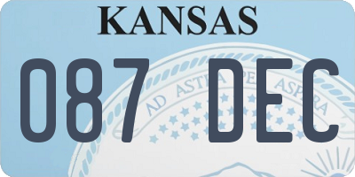KS license plate 087DEC