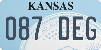 KS license plate 087DEG