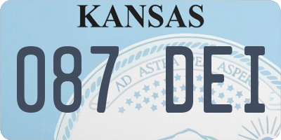 KS license plate 087DEI