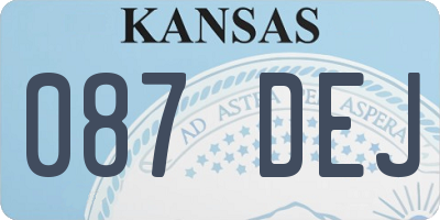 KS license plate 087DEJ
