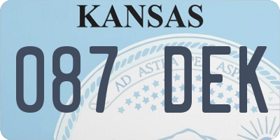 KS license plate 087DEK
