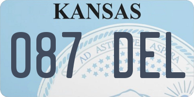 KS license plate 087DEL