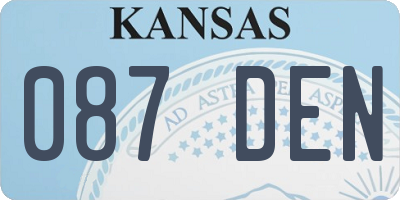 KS license plate 087DEN
