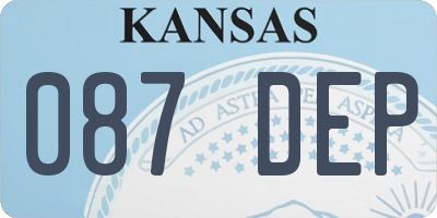KS license plate 087DEP