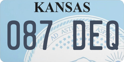 KS license plate 087DEQ