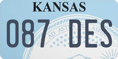 KS license plate 087DES