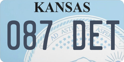 KS license plate 087DET
