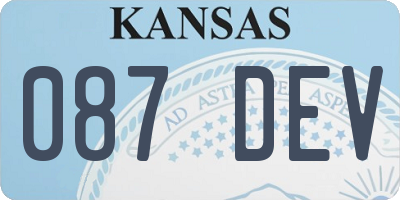 KS license plate 087DEV