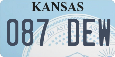 KS license plate 087DEW
