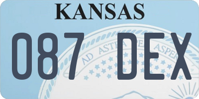 KS license plate 087DEX