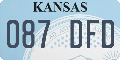 KS license plate 087DFD