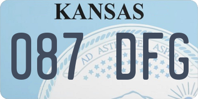 KS license plate 087DFG