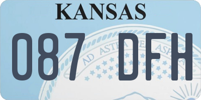 KS license plate 087DFH