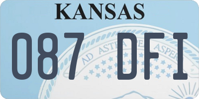 KS license plate 087DFI