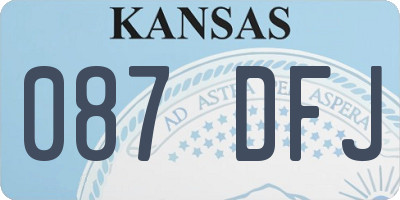 KS license plate 087DFJ