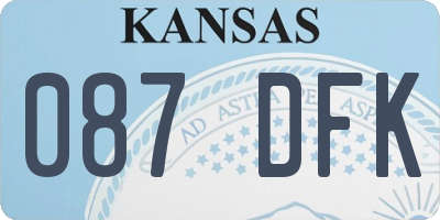 KS license plate 087DFK