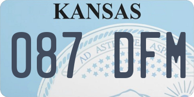 KS license plate 087DFM