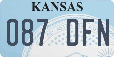 KS license plate 087DFN