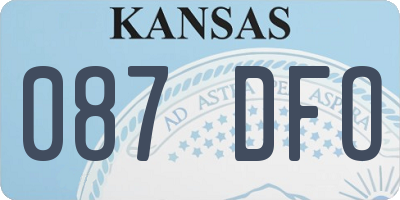 KS license plate 087DFO