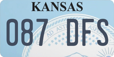 KS license plate 087DFS