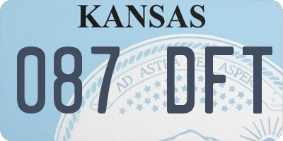 KS license plate 087DFT