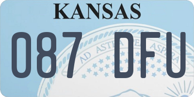 KS license plate 087DFU