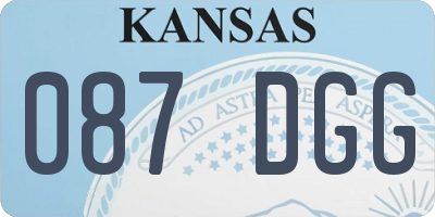 KS license plate 087DGG