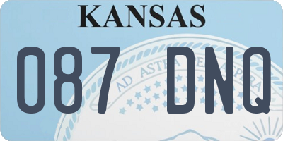 KS license plate 087DNQ