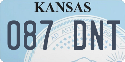 KS license plate 087DNT