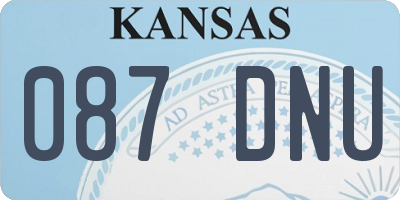 KS license plate 087DNU