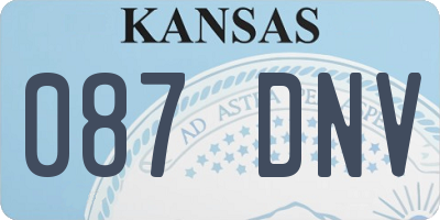 KS license plate 087DNV