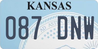 KS license plate 087DNW