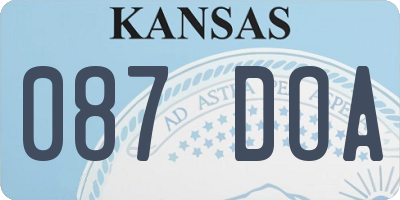 KS license plate 087DOA