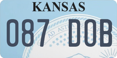 KS license plate 087DOB