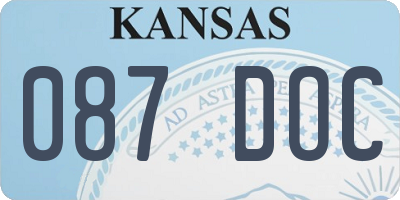 KS license plate 087DOC