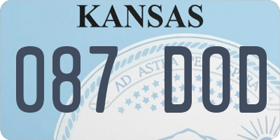 KS license plate 087DOD