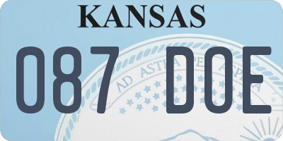 KS license plate 087DOE