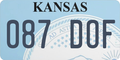 KS license plate 087DOF