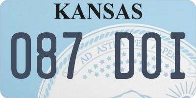 KS license plate 087DOI