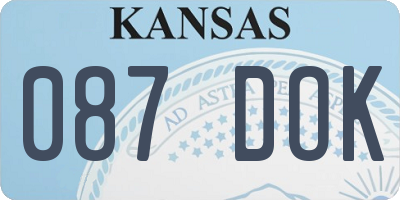 KS license plate 087DOK
