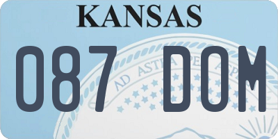 KS license plate 087DOM
