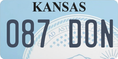 KS license plate 087DON