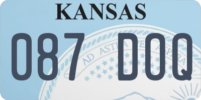KS license plate 087DOQ