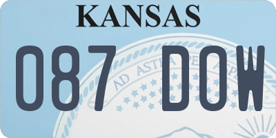 KS license plate 087DOW