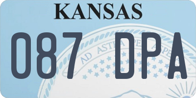 KS license plate 087DPA