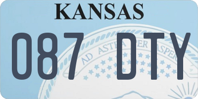 KS license plate 087DTY