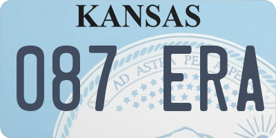 KS license plate 087ERA