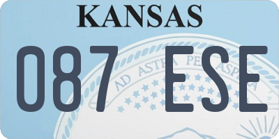KS license plate 087ESE